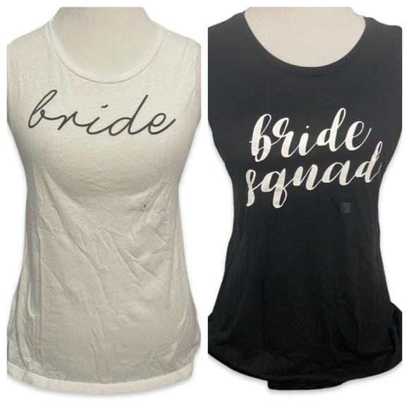 NWT || EXPRESS || Bachelorette Bride (sm) + Bride Squad (med+lg) Tank Tops Lot - Picture 12 of 12